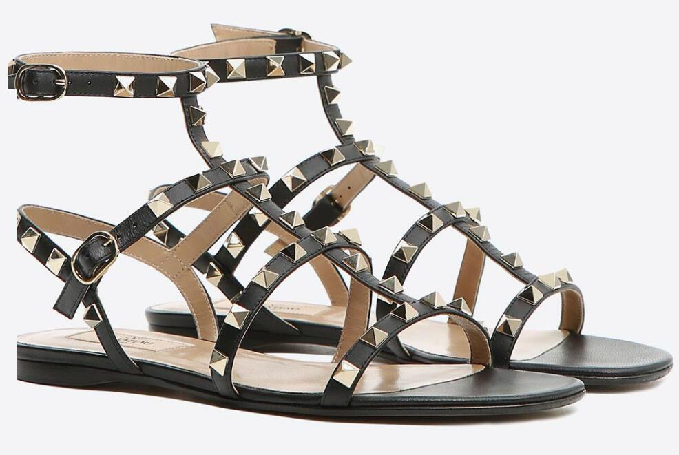 Valentino Rockstud Leather Ankle Strap Sandal 