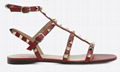 Valentino Rockstud Leather Ankle Strap Sandal 