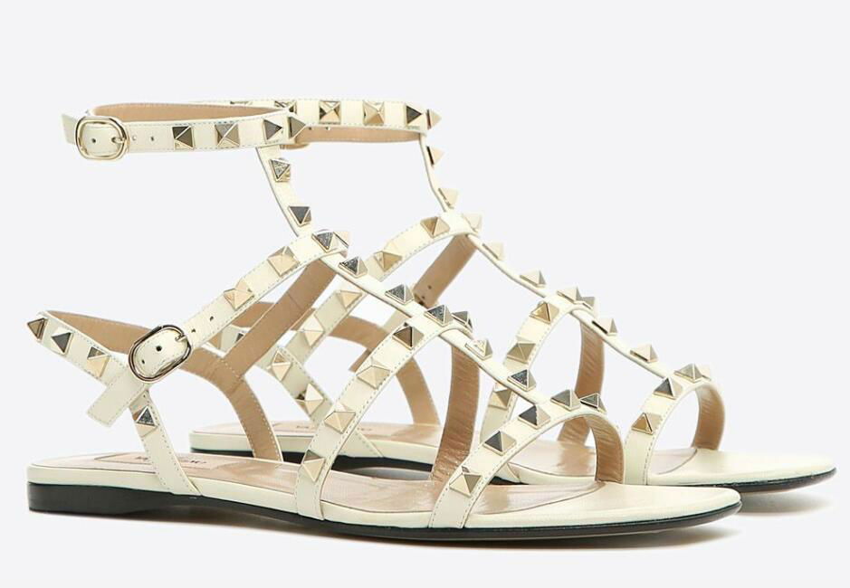 Valentino Rockstud Leather Ankle Strap Sandal 