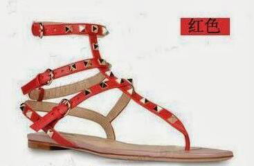 Valentino Rockstud Leather Ankle Strap Sandal 