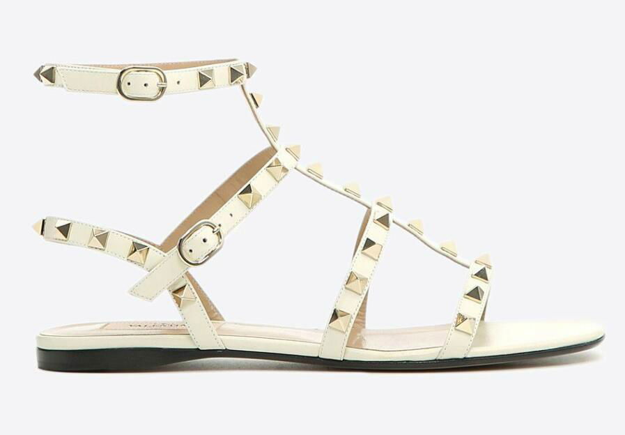 Valentino Rockstud Leather Ankle Strap Sandal 