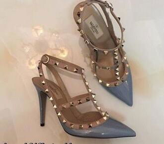 Valentino Rockstud Patent Sandal T-strap