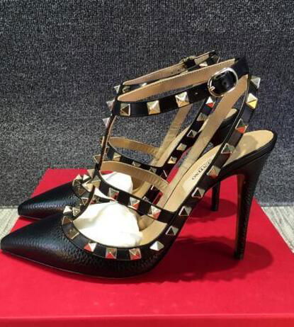 Valentino Rockstud Patent Sandal T-strap