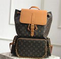 Louis Vuitton TRIO BACKPACK LV M44658 Monogram Gold Chain Purse for men