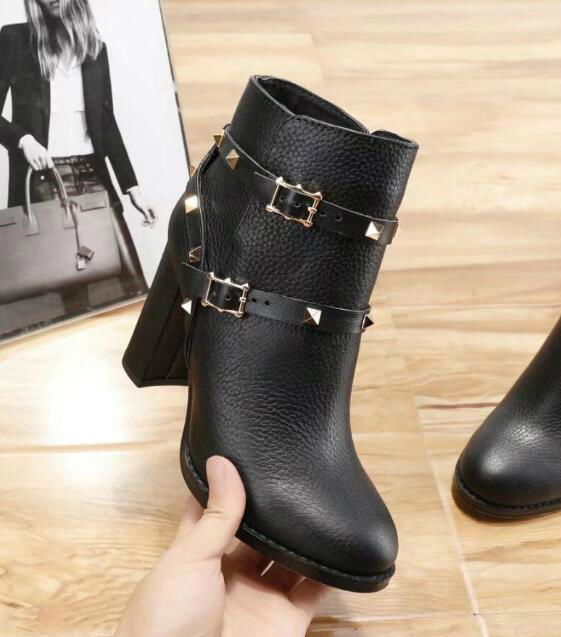 Valentino Rockstud Leather Ankle Boots