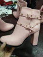 Women heel buckle boots Valentino Rockstud Leather Ankle Boots