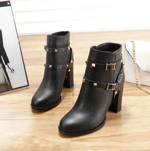 Valentino Rockstud Leather Ankle Boots