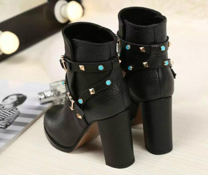 Valentino Rockstud Leather Ankle Boots