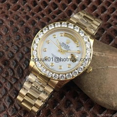 18KYellow Gold Mens Rolex Presidential Day-Date Diamond Watch Fashion men watch