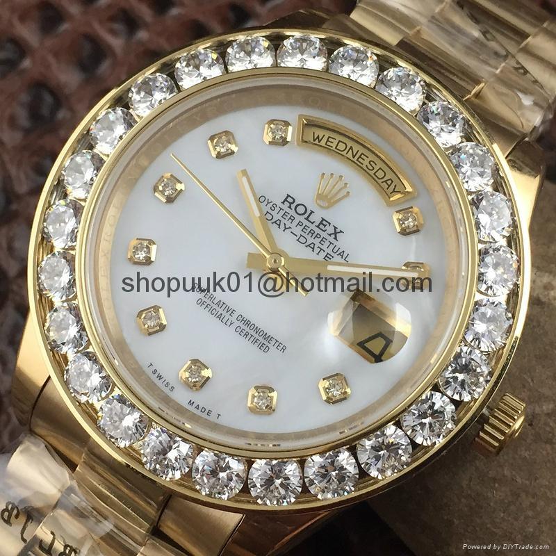 18KYellow Gold Mens Rolex Presidential Day-Date Diamond Watch Fashion men watch 2