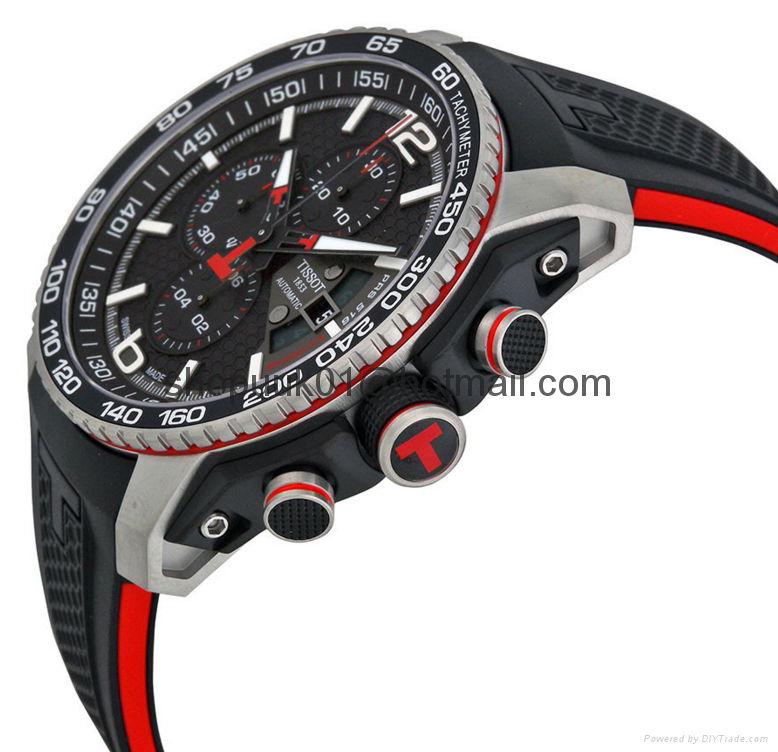 Tissot Men's T0794272705700 'PRS 516' Chronograph Automatic Black Rubber Watch  2
