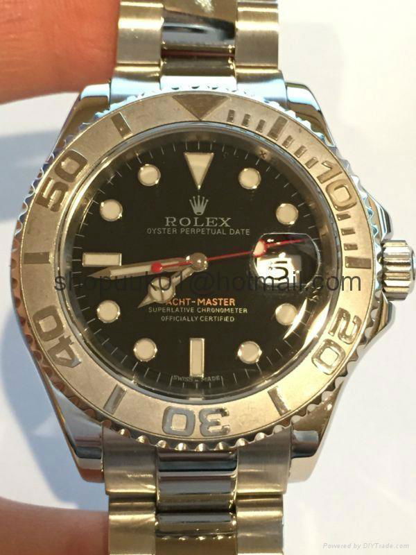 ROLEX YACHT-MASTER STEEL PLATINUM 40MM MENS YACHTMASTER 16622 UNIQUE BLACK DIAL