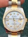 ROLEX MENS 36mm DATEJUST 116203 DIAMOND DIAL BEZEL STEEL 18K NEW UNWORN 2014 2