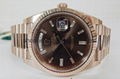 2015 Rolex 18K Rose Gold Day Date 40mm President baguette chocolate 228235 