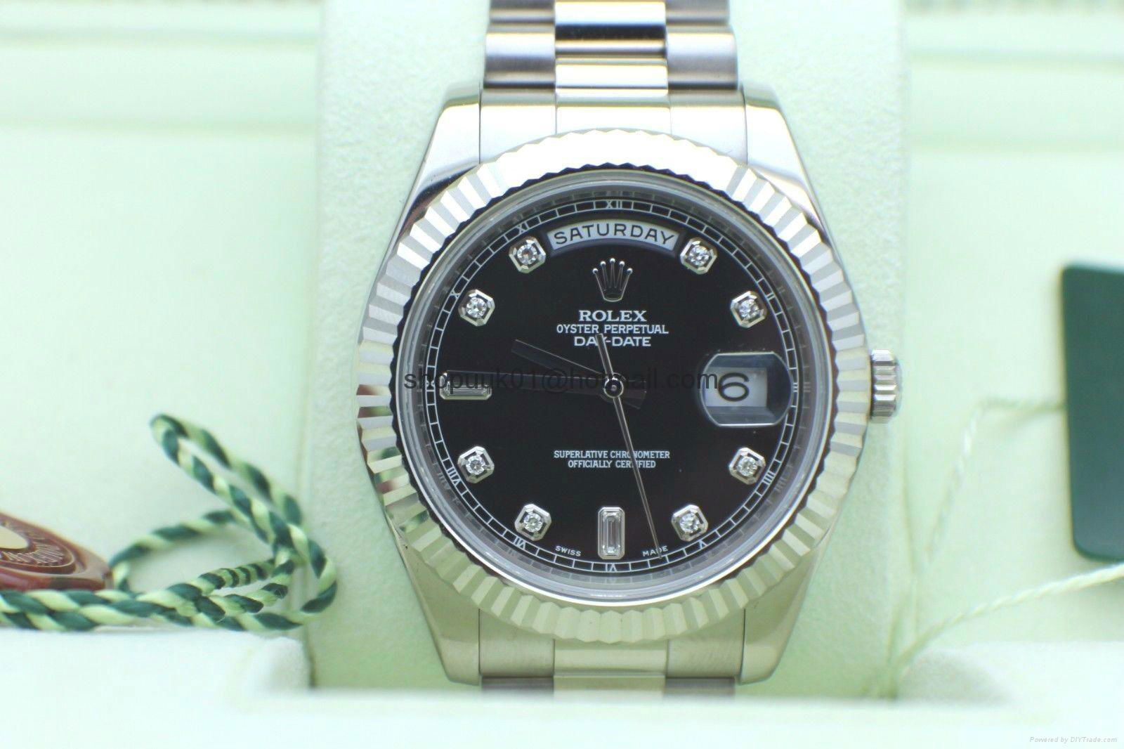 ROLEX PRESIDENT DAY DATE II 18K WHITE GOLD 218239 DIAMOND DIAL BOX & PAPERS 2015 2