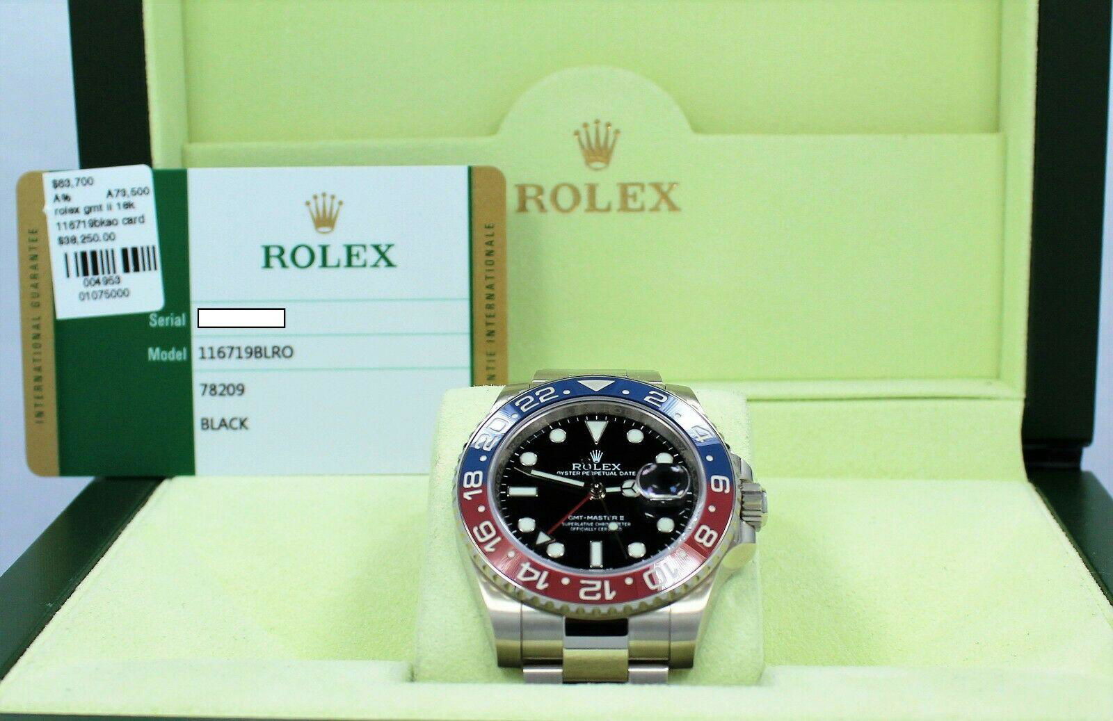 Rolex GMT Master II PEPSI 116719 BLRO Ceramic Bezel 18K White Gold Box Papers 2