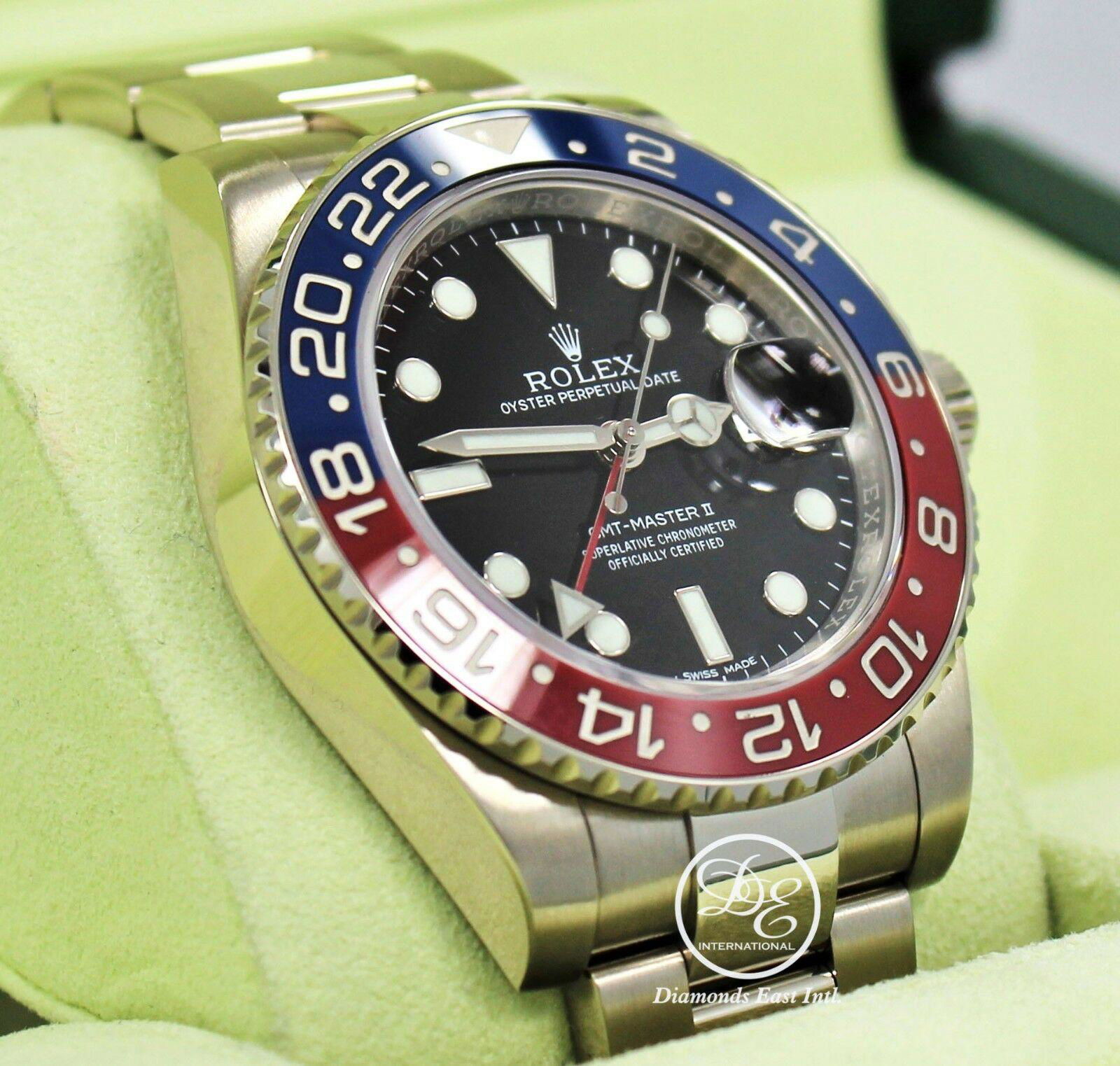 Rolex GMT Master II PEPSI 116719 BLRO Ceramic Bezel 18K White Gold Box Papers