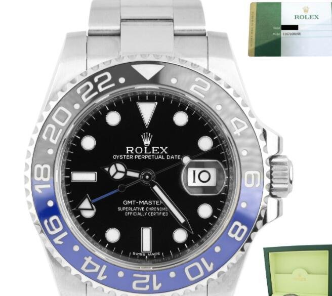 ROLEX NEW GMT MASTER II 2 TWO STAINLESS STEEL WATCH 2015 BLUE BLACK BRUZER