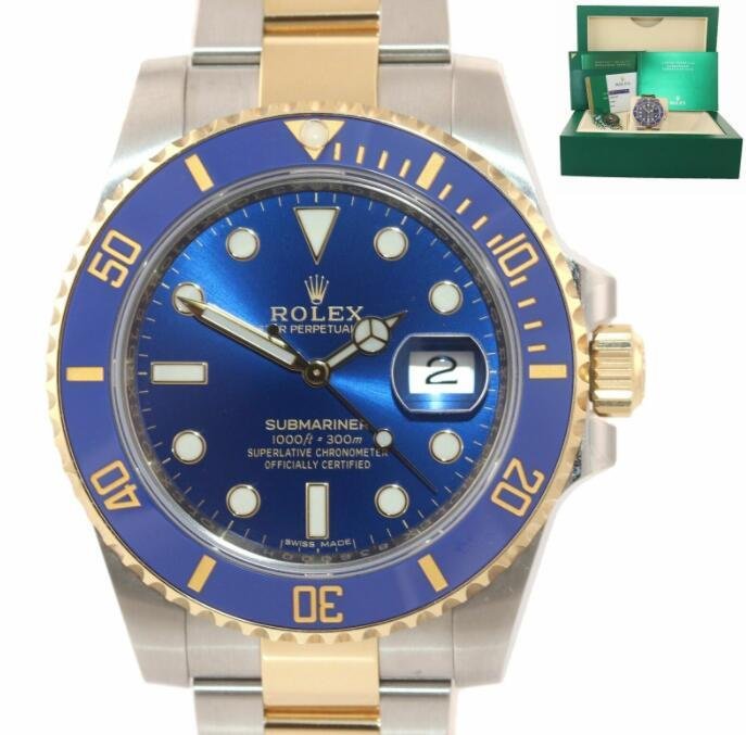 Rolex Submariner Blue Ceramic 116613LB Two Tone Gold Watch Box 2