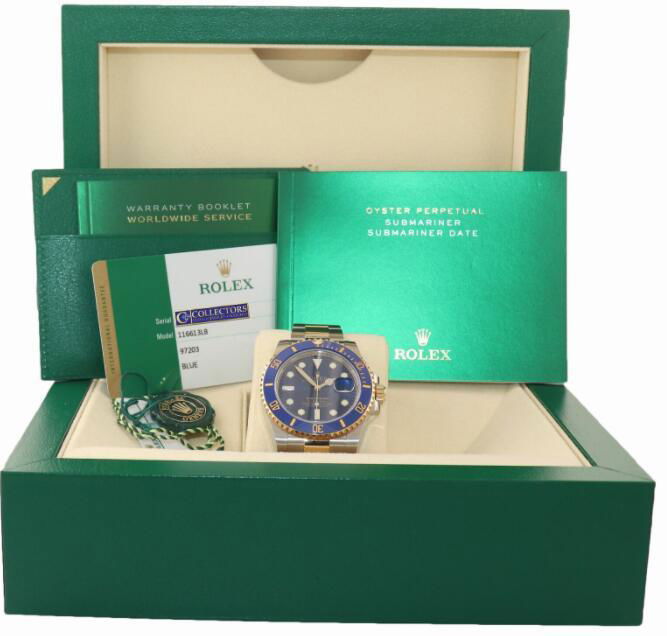 Rolex Submariner Blue Ceramic 116613LB Two Tone Gold Watch Box