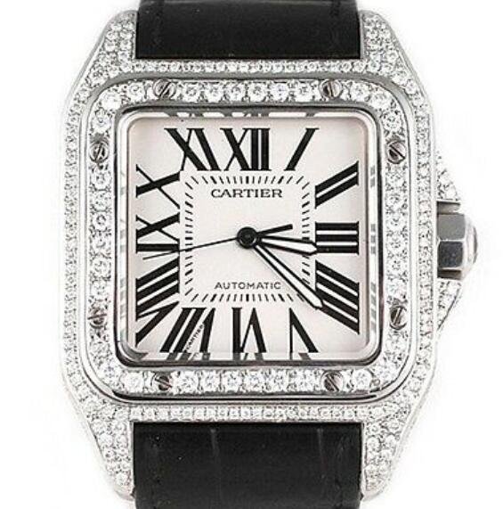 Mens Cartier Santos New 13 Carat Diamond Roman 3 Dial 100Xl Santos 100 XL watch 2
