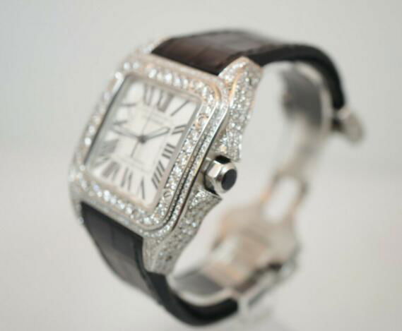 Mens Cartier Santos New 13 Carat Diamond Roman 3 Dial 100Xl Santos 100 XL watch 3