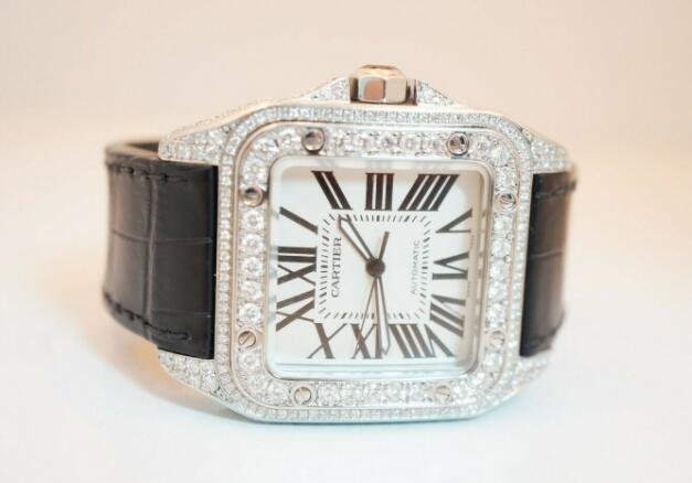Mens Cartier Santos New 13 Carat Diamond Roman 3 Dial 100Xl Santos 100 XL watch 4