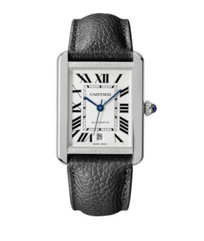 CARTIER TANK SOLO WATCH EXTRA LARGE MODEL AUTOMATIC  STEEL LEATHER WATCH 