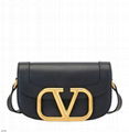 Valentino Garavani Supervee Smooth Leather Shoulder Bag Ladie V metal crossbody 