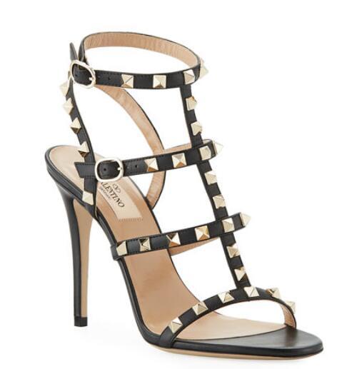 Valentino Garavani Rockstud 105mm Caged Leather Sandals 