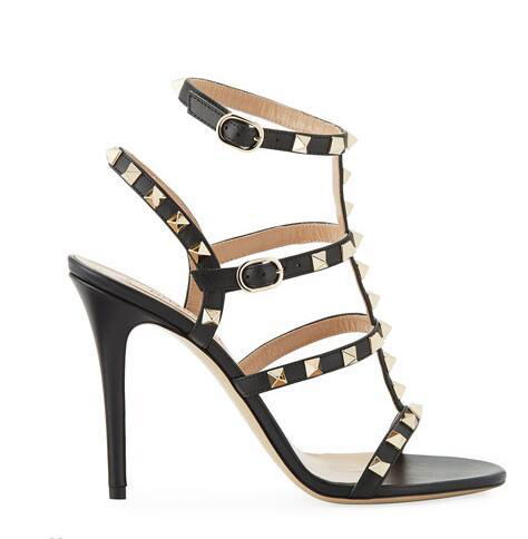 Valentino Garavani Rockstud 105mm Caged Leather Sandals 