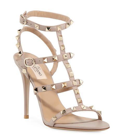 Valentino Garavani Rockstud 105mm Caged Leather Sandals 