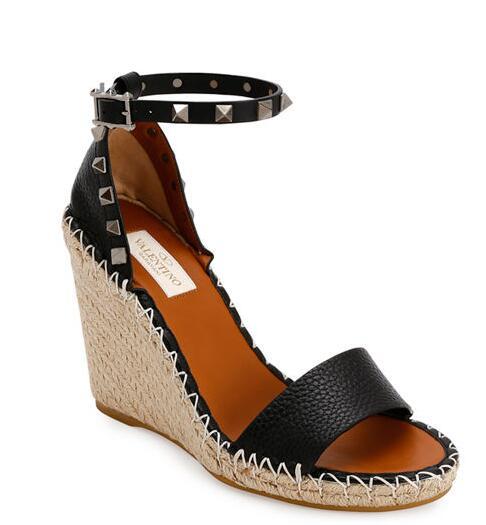           Garavani Rockstud Double Espadrille Wedge Sandal women platform sandal 3