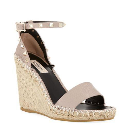           Garavani Rockstud Double Espadrille Wedge Sandal women platform sandal