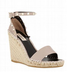           Garavani Rockstud Double Espadrille Wedge Sandal women platform sandal