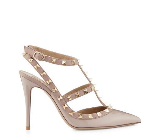 Valentino Rockstud Noir Slingback 100mm patent Pump nude