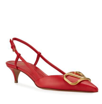 Valentino Garavani VLOGO Leather Medallion Slingback pumps 