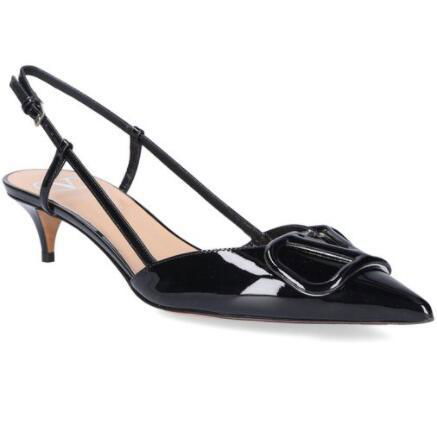 Valentino Garavani VLOGO Leather Medallion Slingback pumps 