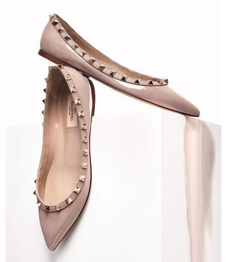 Valentino Garavani Rockstud Patent Ballet Flats