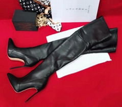 Casadei over the knee leather Blade boots black lady legging long boots