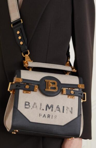 Balmain BBuzz 23 Calfskin Leather Shoulder Bag Balmain satchel bags  