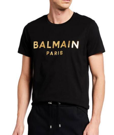 Balmain Men's Foil Logo T-Shirt men Crew long sleeve tee 