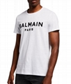 Balmain Men's Logo-Print T-Shirt men Flocked Logo cotton T-Shirt