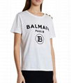 Balmain 3-Button Flocked Logo T-Shirt women 