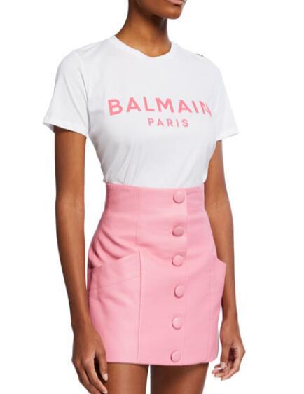 Balmain 3-Button Logo-Print T-Shirt