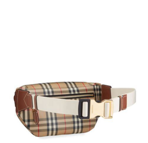          Men's Vintage Check Belt Bag cheap zip pocket waist bag  3