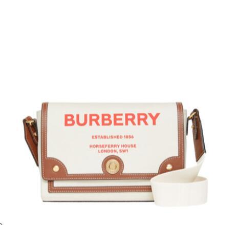 Burberry Note Canvas Logo Crossbody Bag