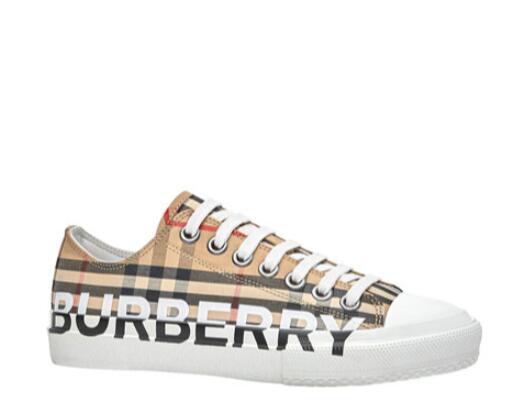 Burberry Larkhall Low-Top Logo Check Canvas Sneakers