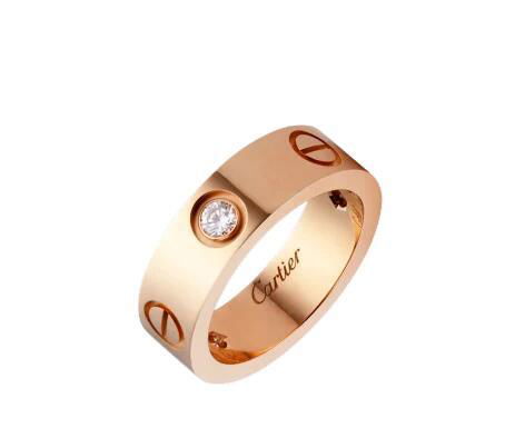 Cartier 18k rose gold 3 diamonds LOVE RING