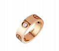 Cartier 18k rose gold 3 diamonds LOVE RING